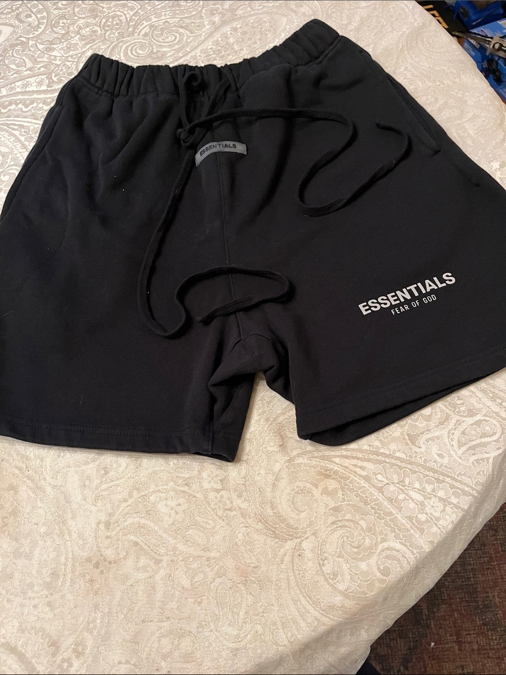 Fear of God ESSENTIALS Black Athletic Cotton Shorts Medium in EUC